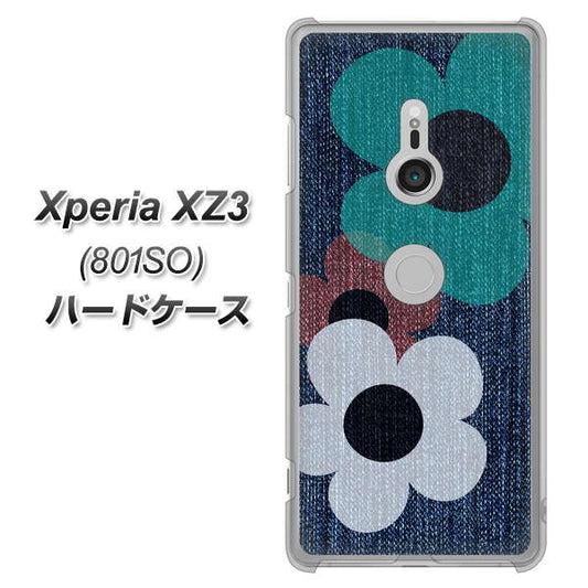 SoftBank エクスペリア XZ3 801SO 高画質仕上げ 背面印刷 ハードケース【EK869 ルーズフラワーinデニム風】
