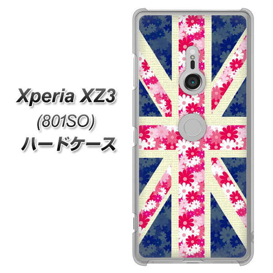 SoftBank エクスペリア XZ3 801SO 高画質仕上げ 背面印刷 ハードケース【EK894 ユニオンジャックフラワー】