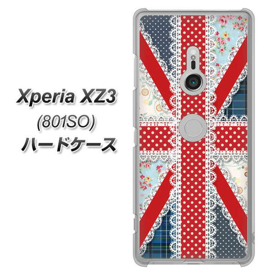 SoftBank エクスペリア XZ3 801SO 高画質仕上げ 背面印刷 ハードケース【SC805 ユニオンジャック レース】