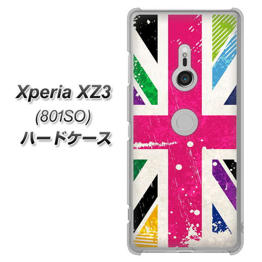 SoftBank エクスペリア XZ3 801SO 高画質仕上げ 背面印刷 ハードケース【SC806 ユニオンジャック ピンクビンテージ】