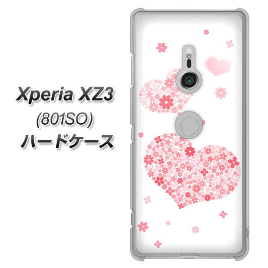 SoftBank エクスペリア XZ3 801SO 高画質仕上げ 背面印刷 ハードケース【SC824 ピンクのハート】