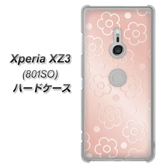 SoftBank エクスペリア XZ3 801SO 高画質仕上げ 背面印刷 ハードケース【SC843 エンボス風デイジーシンプル（ローズピンク）】