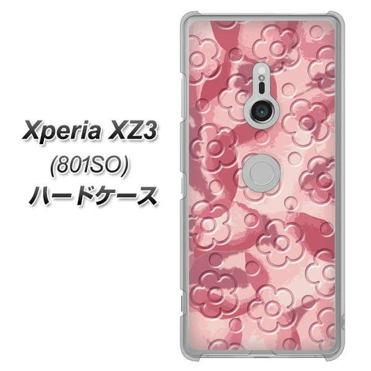 SoftBank エクスペリア XZ3 801SO 高画質仕上げ 背面印刷 ハードケース【SC846 フラワーヴェルニ花ピンク（ローズヴェルール）】