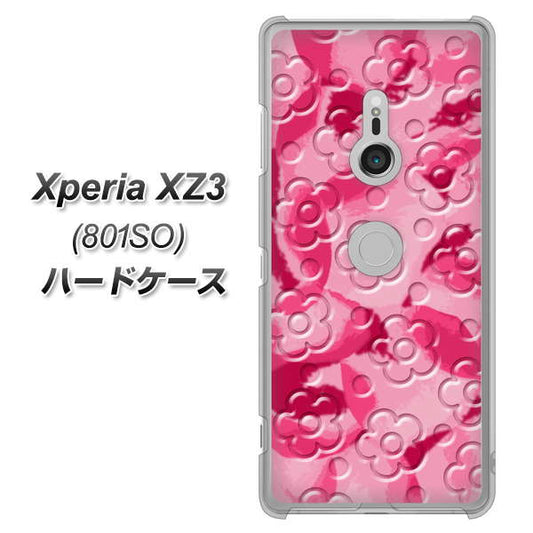 SoftBank エクスペリア XZ3 801SO 高画質仕上げ 背面印刷 ハードケース【SC847 フラワーヴェルニ花濃いピンク（ローズアンディアン）】