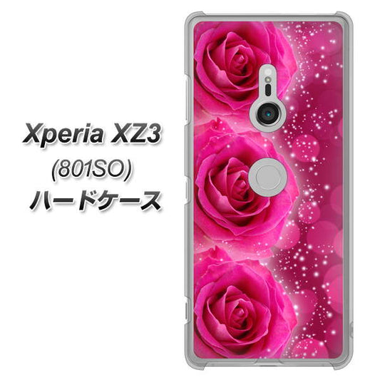 SoftBank エクスペリア XZ3 801SO 高画質仕上げ 背面印刷 ハードケース【VA815 3連のバラ】