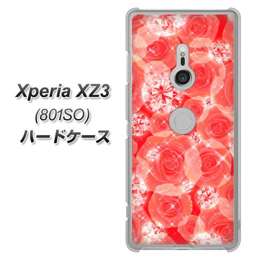 SoftBank エクスペリア XZ3 801SO 高画質仕上げ 背面印刷 ハードケース【VA816 ダイヤモンドとバラ】