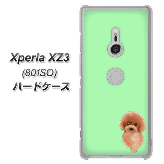 SoftBank エクスペリア XZ3 801SO 高画質仕上げ 背面印刷 ハードケース【YJ052 トイプードルレッド（ グリーン）】