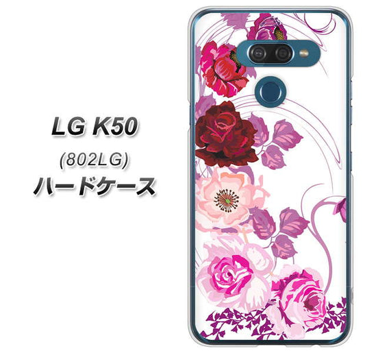softbank LG K50 802LG 高画質仕上げ 背面印刷 ハードケース【116 ６月のバラ】