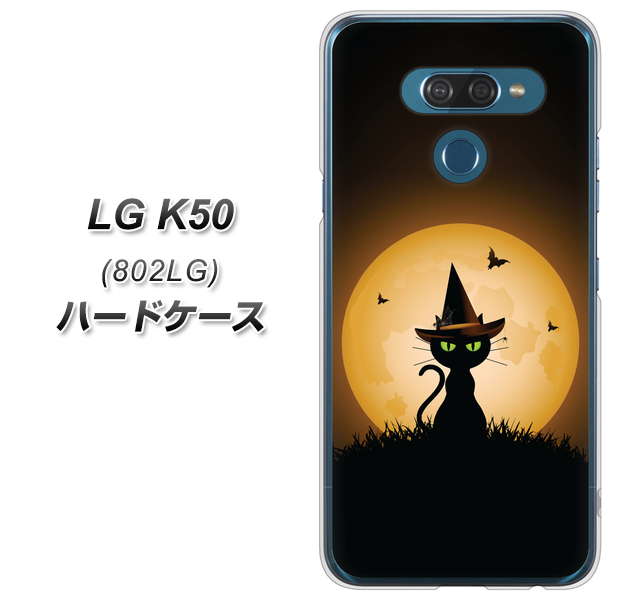 softbank LG K50 802LG 高画質仕上げ 背面印刷 ハードケース【440 猫の魔法使い】