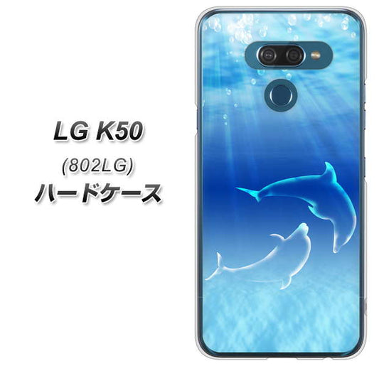 softbank LG K50 802LG 高画質仕上げ 背面印刷 ハードケース【1048 海の守り神イルカ】