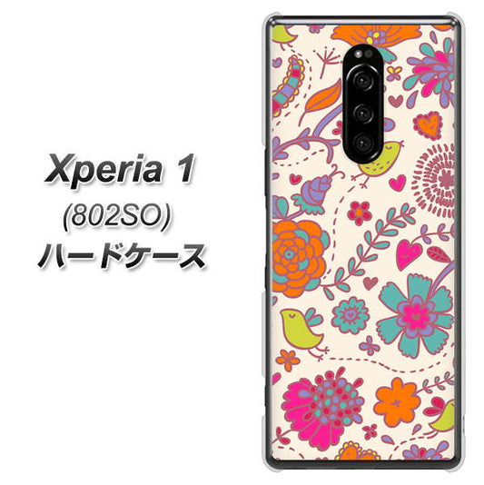 softbank エクスぺリア ワン 802SO 高画質仕上げ 背面印刷 ハードケース【323 小鳥と花】