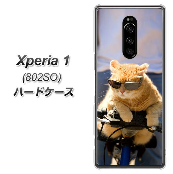 softbank エクスぺリア ワン 802SO 高画質仕上げ 背面印刷 ハードケース【595 にゃんとサイクル】