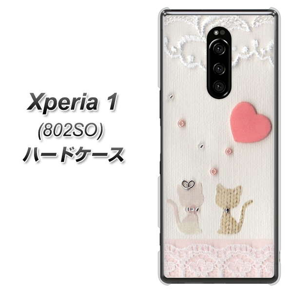 softbank エクスぺリア ワン 802SO 高画質仕上げ 背面印刷 ハードケース【1104 クラフト写真ネコ(ハートM)】