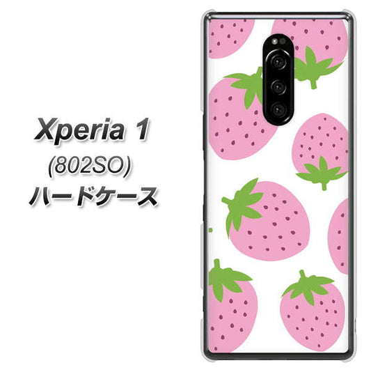 softbank エクスぺリア ワン 802SO 高画質仕上げ 背面印刷 ハードケース【SC816 大きいイチゴ模様 ピンク】