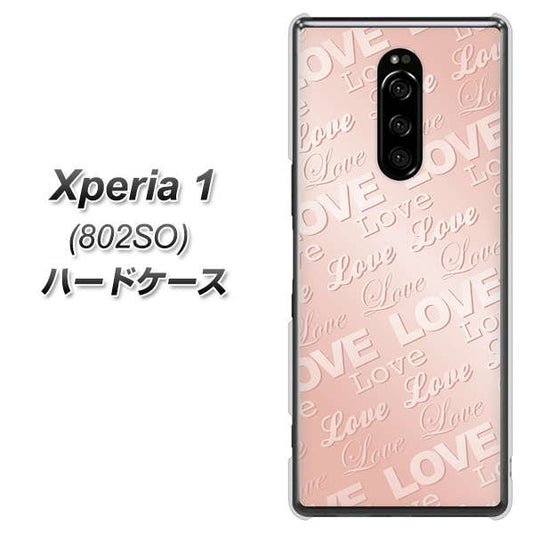 softbank エクスぺリア ワン 802SO 高画質仕上げ 背面印刷 ハードケース【SC841 エンボス風LOVEリンク(ローズピンク)】
