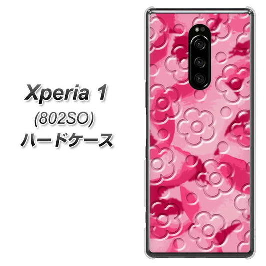 softbank エクスぺリア ワン 802SO 高画質仕上げ 背面印刷 ハードケース【SC847 フラワーヴェルニ花濃いピンク(ローズアンディアン)】