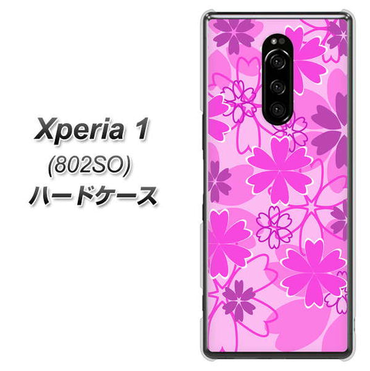 softbank エクスぺリア ワン 802SO 高画質仕上げ 背面印刷 ハードケース【VA961 重なり合う花 ピンク】
