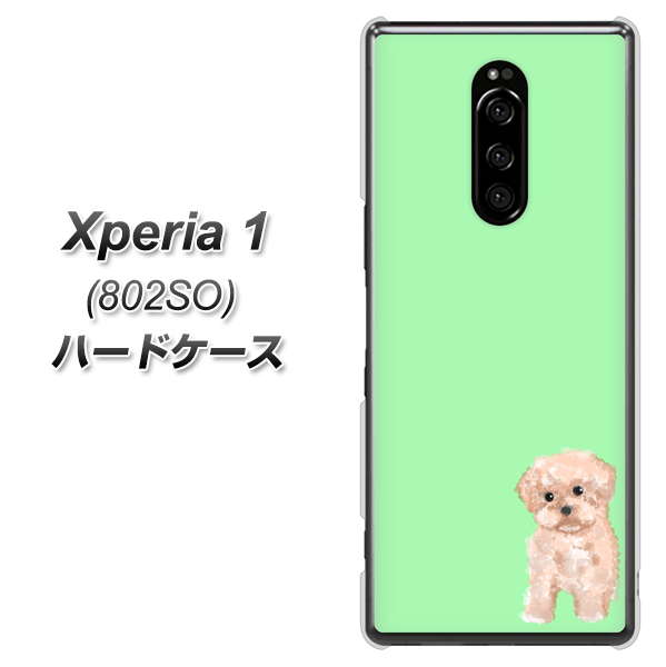 softbank エクスぺリア ワン 802SO 高画質仕上げ 背面印刷 ハードケース【YJ063 トイプードルアプリコット(グリーン)】