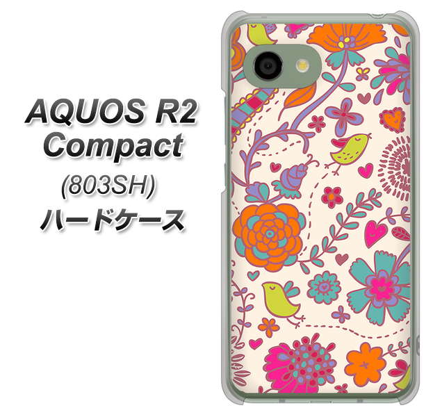 SoftBank アクオス R2 コンパクト 803SH 高画質仕上げ 背面印刷 ハードケース【323 小鳥と花】