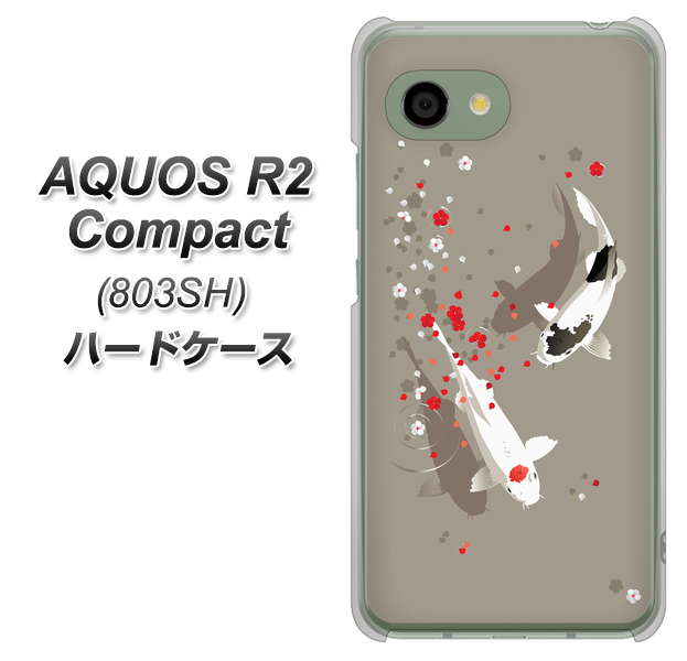 SoftBank アクオス R2 コンパクト 803SH 高画質仕上げ 背面印刷 ハードケース【367 よりそう鯉】