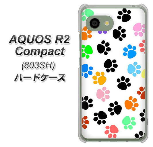 SoftBank アクオス R2 コンパクト 803SH 高画質仕上げ 背面印刷 ハードケース【1108 あしあとカラフル】
