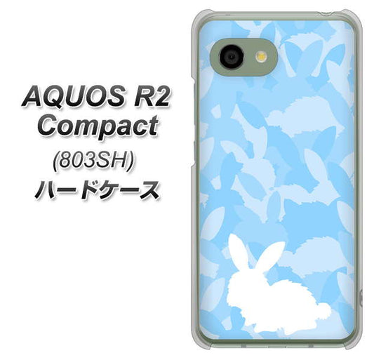 SoftBank アクオス R2 コンパクト 803SH 高画質仕上げ 背面印刷 ハードケース【AG805 うさぎ迷彩風(水色)】