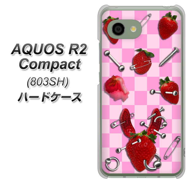 SoftBank アクオス R2 コンパクト 803SH 高画質仕上げ 背面印刷 ハードケース【AG832 苺パンク(ピンク)】