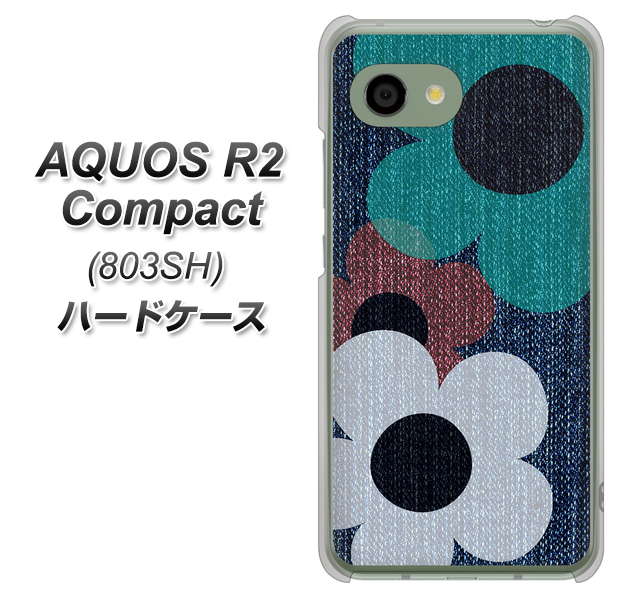 SoftBank アクオス R2 コンパクト 803SH 高画質仕上げ 背面印刷 ハードケース【EK869 ルーズフラワーinデニム風】