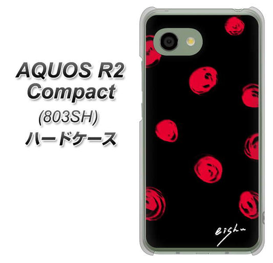 SoftBank アクオス R2 コンパクト 803SH 高画質仕上げ 背面印刷 ハードケース【OE837 手描きシンプル ブラック×レッド】