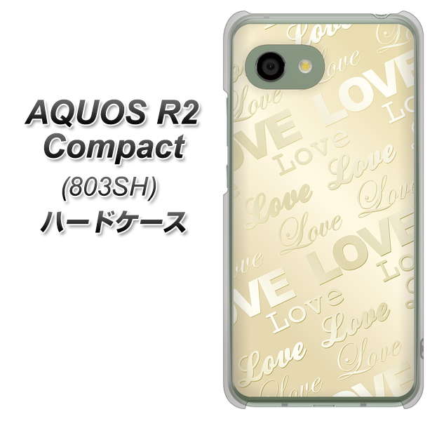 SoftBank アクオス R2 コンパクト 803SH 高画質仕上げ 背面印刷 ハードケース【SC840 エンボス風LOVEリンク(ヌーディーベージュ)】