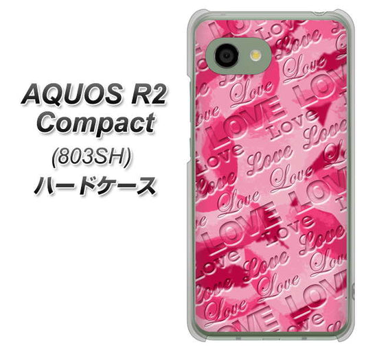 SoftBank アクオス R2 コンパクト 803SH 高画質仕上げ 背面印刷 ハードケース【SC845 フラワーヴェルニLOVE濃いピンク(ローズアンディアン)】