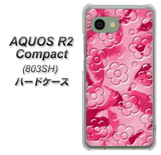 SoftBank アクオス R2 コンパクト 803SH 高画質仕上げ 背面印刷 ハードケース【SC847 フラワーヴェルニ花濃いピンク(ローズアンディアン)】
