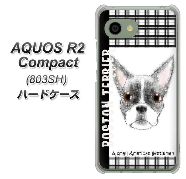 SoftBank アクオス R2 コンパクト 803SH 高画質仕上げ 背面印刷 ハードケース【YD851 ボストンテリア02】
