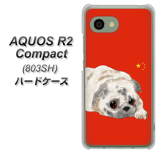 SoftBank アクオス R2 コンパクト 803SH 高画質仕上げ 背面印刷 ハードケース【YD857 パグ03】