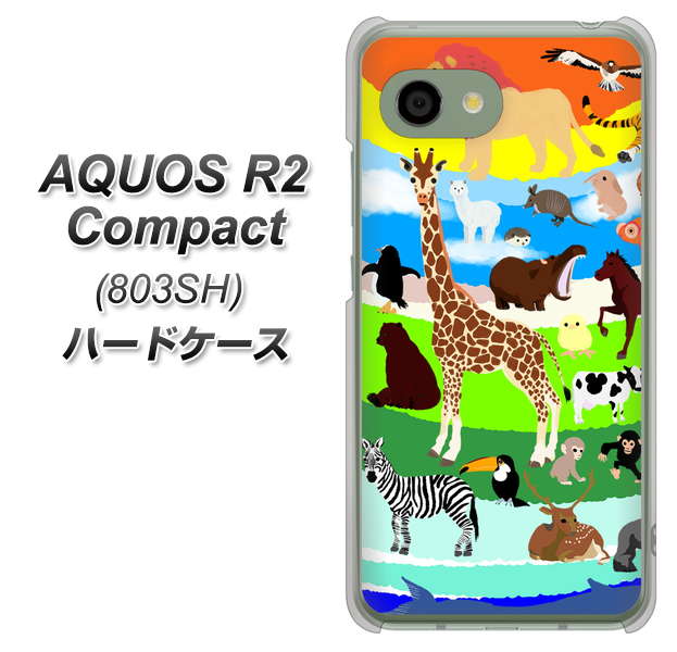 SoftBank アクオス R2 コンパクト 803SH 高画質仕上げ 背面印刷 ハードケース【YJ201 アニマルプラネット】