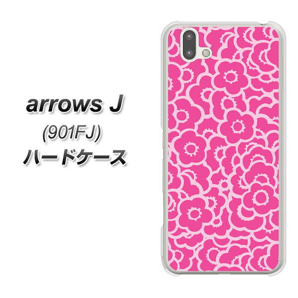アローズ J 901FJ 高画質仕上げ 背面印刷 ハードケース【716 ピンクフラワー】