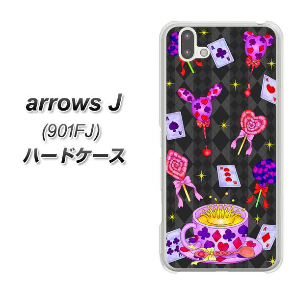 アローズ J 901FJ 高画質仕上げ 背面印刷 ハードケース【AG818 トランプティー(黒)】