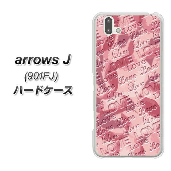 アローズ J 901FJ 高画質仕上げ 背面印刷 ハードケース【SC844 フラワーヴェルニLOVE(ローズヴェルール)】