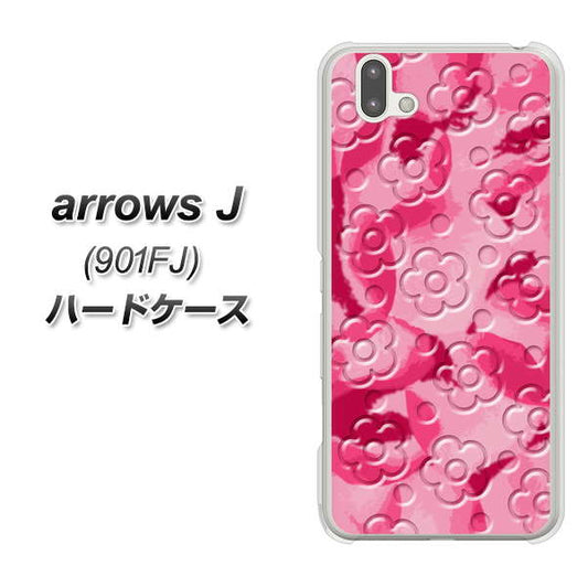 アローズ J 901FJ 高画質仕上げ 背面印刷 ハードケース【SC847 フラワーヴェルニ花濃いピンク(ローズアンディアン)】