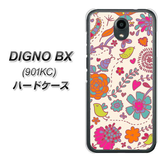 Softbank ディグノBX 901KC 高画質仕上げ 背面印刷 ハードケース【323 小鳥と花】