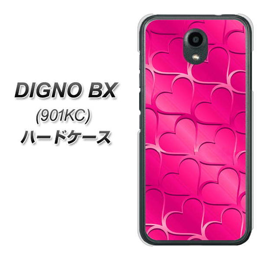 Softbank ディグノBX 901KC 高画質仕上げ 背面印刷 ハードケース【1347 かくれハート(ショッキングピンク)】