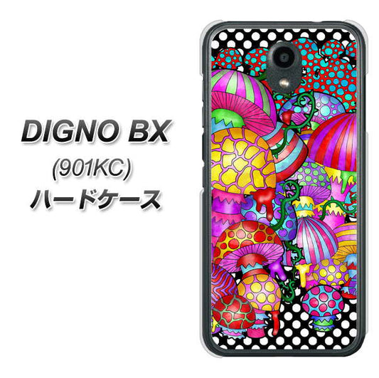 Softbank ディグノBX 901KC 高画質仕上げ 背面印刷 ハードケース【AG807 きのこ(黒)】