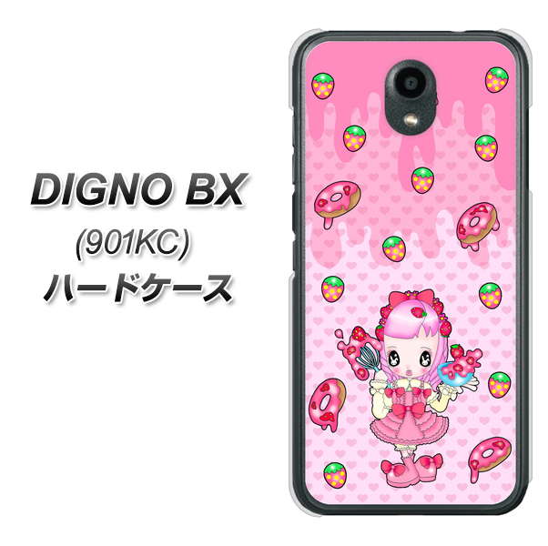 Softbank ディグノBX 901KC 高画質仕上げ 背面印刷 ハードケース【AG816 ストロベリードーナツ(水玉ピンク)】