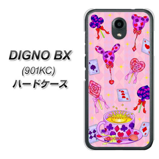 Softbank ディグノBX 901KC 高画質仕上げ 背面印刷 ハードケース【AG817 トランプティー(ピンク)】