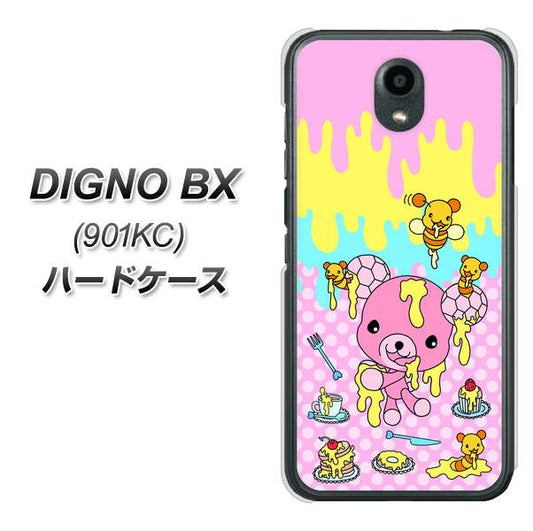Softbank ディグノBX 901KC 高画質仕上げ 背面印刷 ハードケース【AG822 ハニベア(水玉ピンク)】