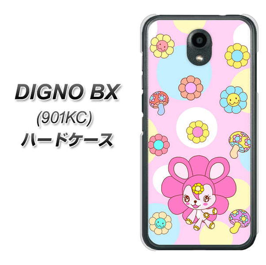 Softbank ディグノBX 901KC 高画質仕上げ 背面印刷 ハードケース【AG823 フラワーうさぎのフラッピョン(ピンク)】