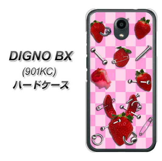 Softbank ディグノBX 901KC 高画質仕上げ 背面印刷 ハードケース【AG832 苺パンク(ピンク)】
