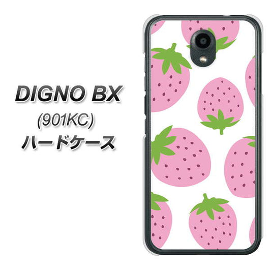 Softbank ディグノBX 901KC 高画質仕上げ 背面印刷 ハードケース【SC816 大きいイチゴ模様 ピンク】