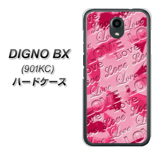 Softbank ディグノBX 901KC 高画質仕上げ 背面印刷 ハードケース【SC845 フラワーヴェルニLOVE濃いピンク(ローズアンディアン)】