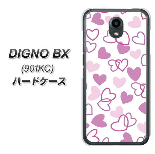 Softbank ディグノBX 901KC 高画質仕上げ 背面印刷 ハードケース【VA928 ハートがいっぱい パープル】